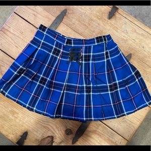 Justice high-waisted plaid skirt
